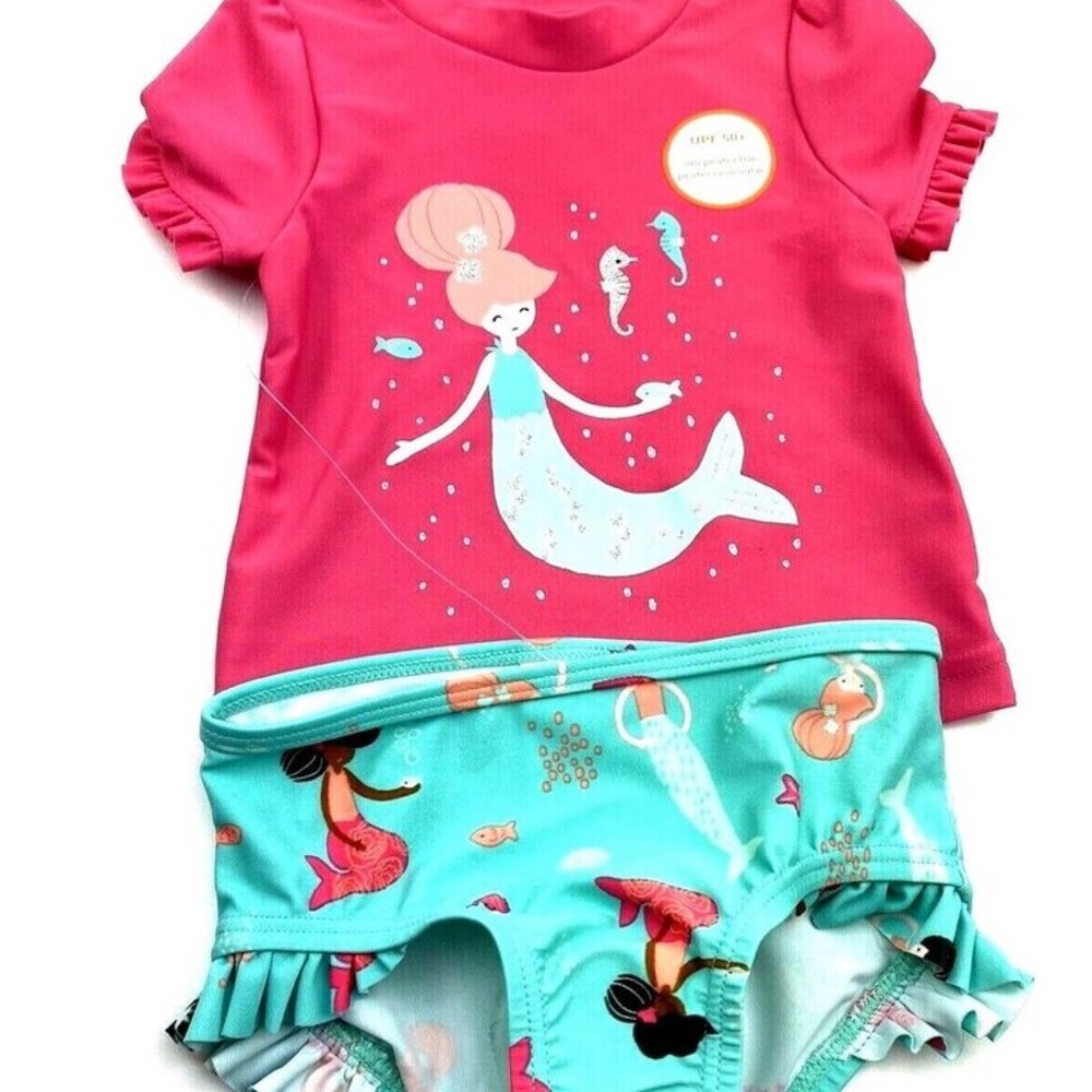 Baby swimwear Girls Size 9m Swimming Bathing Suit Children Kids 2pc set mermaid